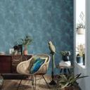 3D-tapet, retro-mønstret tapet, Erismann Martinique turkis non-woven tapet
