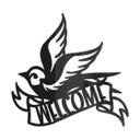 Vægdekoration akrylglas Welcome - Fugl 