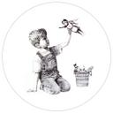 Vinilo decorativo Banksy - Real Hero - Redondo