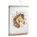 Póster con retrato floral de caballo | Arte animal para los amantes de los caballos