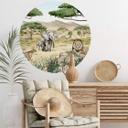 Sticker mural rond Kikki Belle - La savane