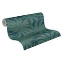 Papel pintado Planta azul claro brillante dorado - papel pintado con motivos de jungla 