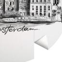Fototapet - Rundt Love your City - Amsterdam Sort og hvid - vliesetapet/selvklæbende non-woven tapet