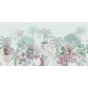 Tropisk fototapet i pastelfarver - non-woven tapet med palme- og bregnemotiver