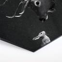 Hexagone -Alu Dibond Graves - Cerf et lapin