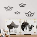 Decoración mural habitación infantil barco origami - MDF (4 piezas) - 34x21 cm