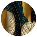 Vinilo decorativo de hojas de palmera abstractas de color dorado - redondo