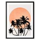Póster palmeras frente al sol naranja - Kubistika