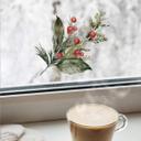 Cuadro de ventana rama de invierno con falsa baya