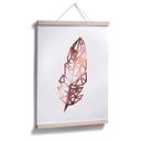 Plakat - Origami Fjer - Rosegold-optik