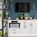 Glasschilderij Pizza Pasta & Vino - zwart