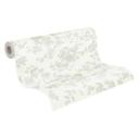 Papel pintado sutil motivo floral verde blanco - Papel pintado motivo floral con flores