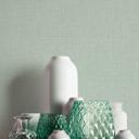 Papel pintado simple en tejido look menta verde - papel pintado no tejido liso para interiorismo moderno