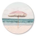 Tableau sur verre rond Sisi & Seb - Parasol rose