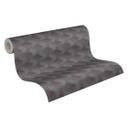 Papel pintado gráfico gris oscuro - papel pintado retro efecto 3D - papel pintado tejido-no tejido salón dormitorio
