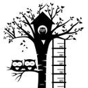 Sticker mural - Toise hibou dans l'arbre