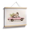 Póster tigre sobre coche rosa - Bodart