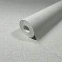 Papel pintado no tejido con textura lisa gris ligeramente brillante, blanco