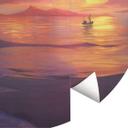 Fototapet - Rundt aerroscape - Solnedgang ved havet - vliesetapet/selvklæbende non-woven tapet