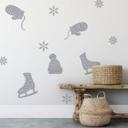 Sticker mural patins sur glace
