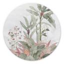 Billede Tropisk idyl med kolibri blå - Bloomery Decor - rund – print på aluminium (Alu-Dibond)