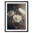 Póster de flores blancas con polvo de oro - Treechild
