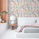 Papier peint fleurs aquarelle multicolore - papier peint à motifs pastel - papier peint intissé