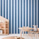 Papel pintado a rayas azul y blanco - Papel pintado no tejido con rayas atrevidas