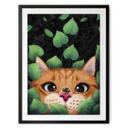 Póster para la guardería - Lindo gato en el arbusto - Korenkova