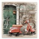 Cuadro de madera Scooter rojo - 40x41,5 cm