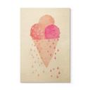 Cuadro de madera Treechild - Tres bolas de helado en verano