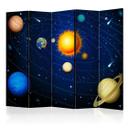 Screen room divider - Solsystem , 5-delt - 225x172 cm
