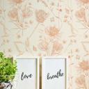tapet med tegnede blomster hvid beige - non-woven tapet blomstret med blomster