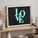 Póster LOVE lettering moderno - luz de neón