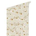 Tapet med mønster Minimalistiske blomster i creme og guld | Blomstret non-woven tapet - Annick