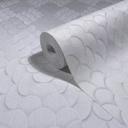 Papel pintado no tejido flores, aspecto 3D geométrico mate en blanco 