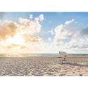Brunt og blåt non-woven tapet Designwalls BeachChair Østersøen solnedgang