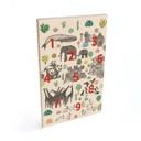 Cuadro de madera ilustración de animales del zoo con números - Walentynowicz