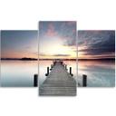 3 stykke lærredstryk, Jetty Lake Sunset