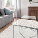 Plateau de table en verre - Shabby Chic effet bois - Carré