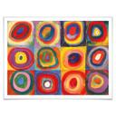 Póster Kandinsky - Estudio de color: cuadrados y anillos concéntricos