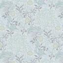Papel pintado con zarcillos de flores y flores azul blanco - papel pintado no tejido floral