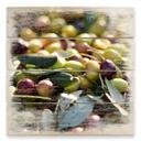 Cuadro de madera Aceitunas mediterráneas - 40x41,5 cm