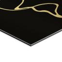 Geborsteld Alu-Dibond met goud-, zilver- & kopereffect - Wereldkaart Line Art