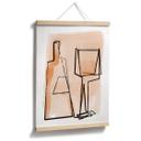 Póster de bodegón abstracto: Botella y copa de vino - Treechild
