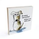 Holzbild zum Hinstellen - Hagenmeyer - Bin morgens immer gut drauf - 15x15 cm