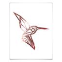 Plakat - Origami kolibri- rosaguldeffekt