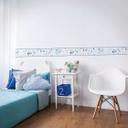 Tapet, non-woven Kids Walls hvid, blå
