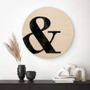 Billede af træ Sort marmor Ampersand - Rund