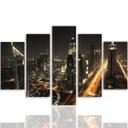 5 stykke lærredstryk, Dubai at Night City Panorama
